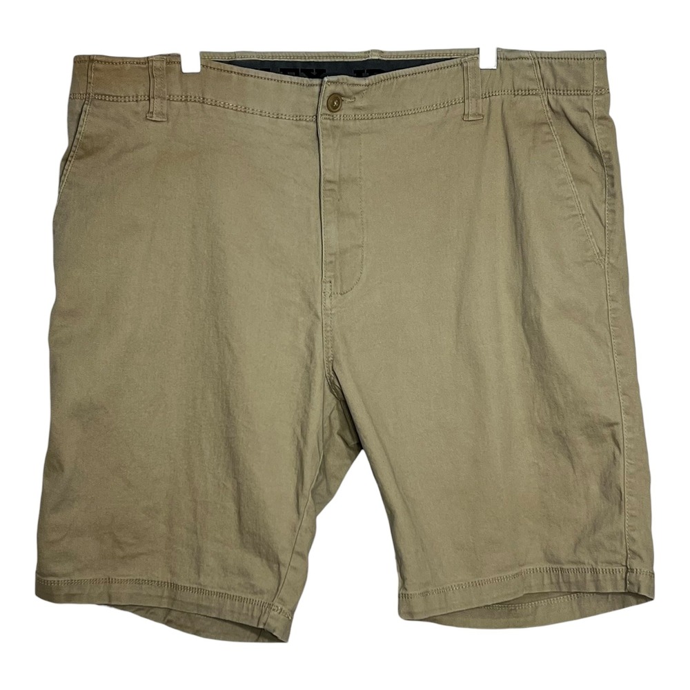 Iron Flex Mens Chino Shorts Tan Khaki Stretch Cotton Size 40 1435250S